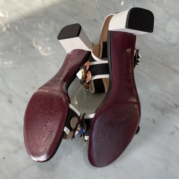 Gorgeous✨FENDI 🌼Flowerland 🌼Colorblock Leather Sandals - Picture 9 of 11